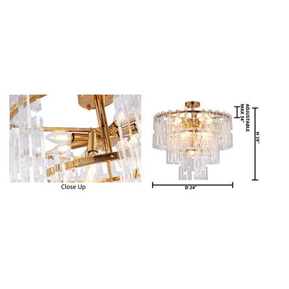 Antique Bronze Chandelier With Clear ACRYLIC Hanging Links