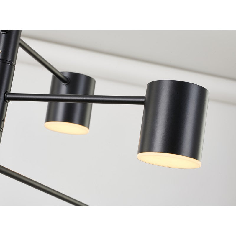 Modern 5+ Light LED Chandelier - Black
