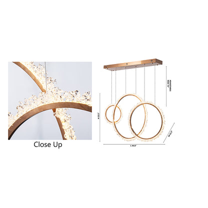 Three Ring Gold LED Chandelier