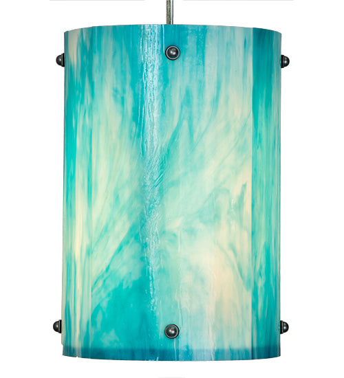 Deep Aqua Opalescent Glass Pendant with Statuario Diffuser by Meyda Lighting