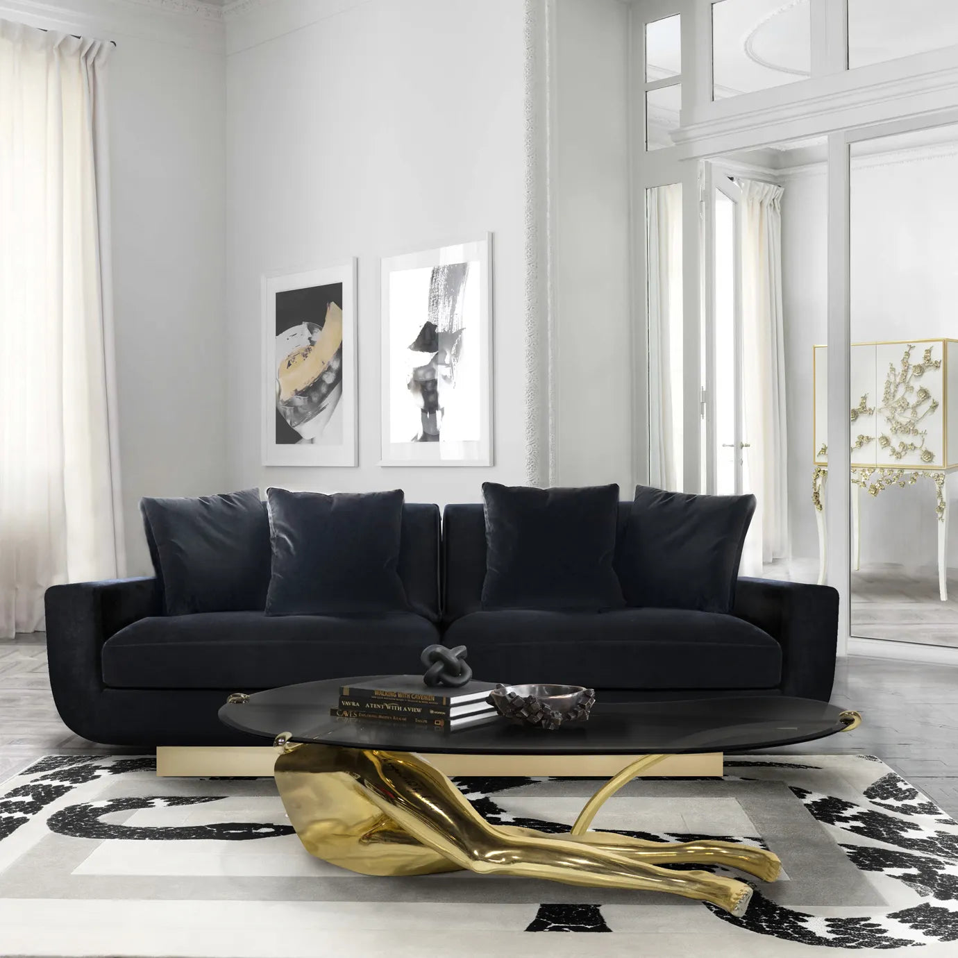 Tabu Polished Brass Coffee Table