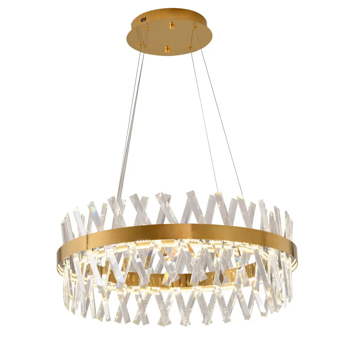 Modern Gold LED Chandelier with Integrated LED & Crystals
by Bethel International