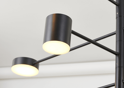Three-Tier Black Metal LED Chandelier