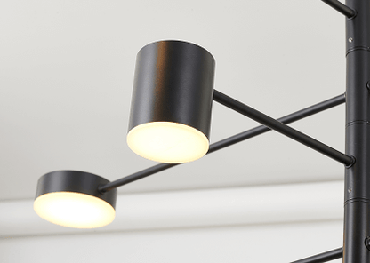 Three-Tier Black Metal LED Chandelier
