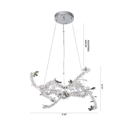 Branch Chandelier With Clear And Smoke Crystal