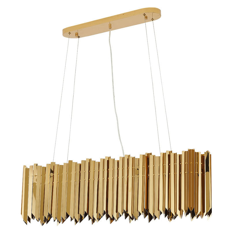 Gold Oval Chandelier with Spike Accents