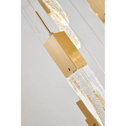 Chrome Frame Chandelier with Hanging Bubble Iceberg Crystal Pendants