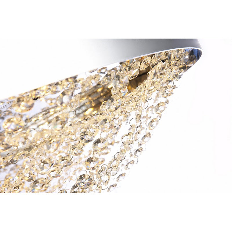 Chrome Crystal Basket Chandelier