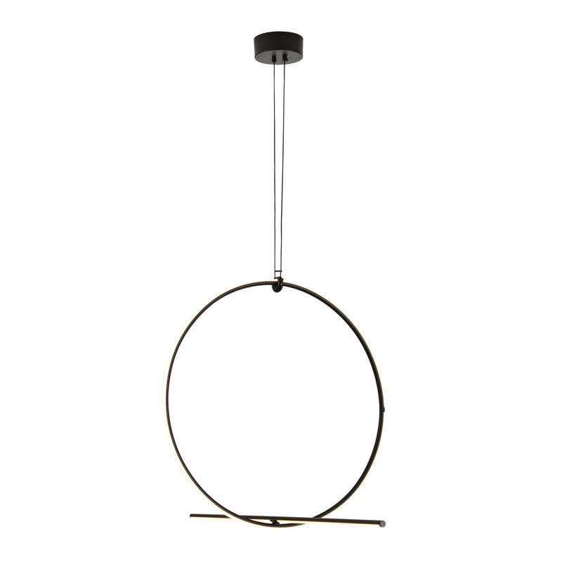 Black Metal LED Chandelier With A White Acrylic Diffuser