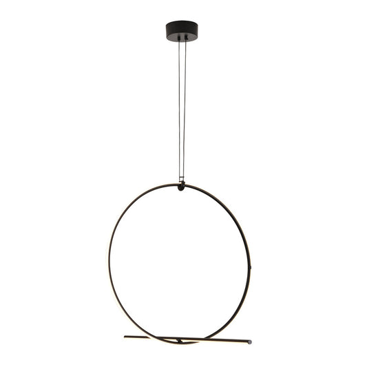 Black Metal LED Chandelier With A White Acrylic Diffuser