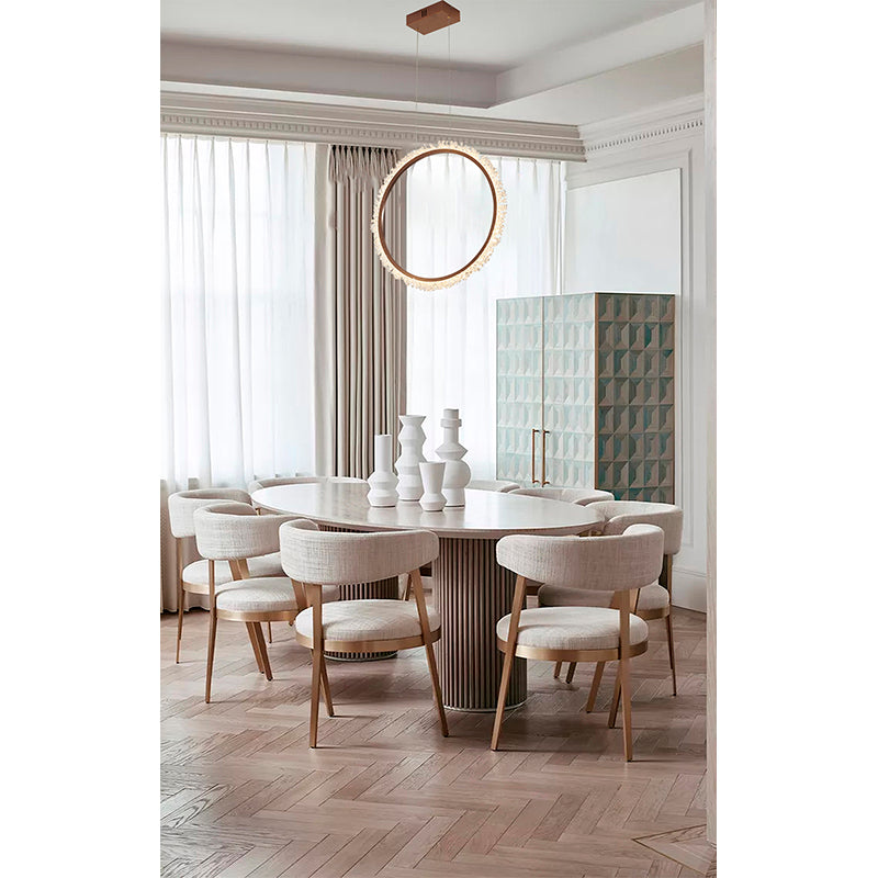 Gold LED Crystal Ring Chandelier