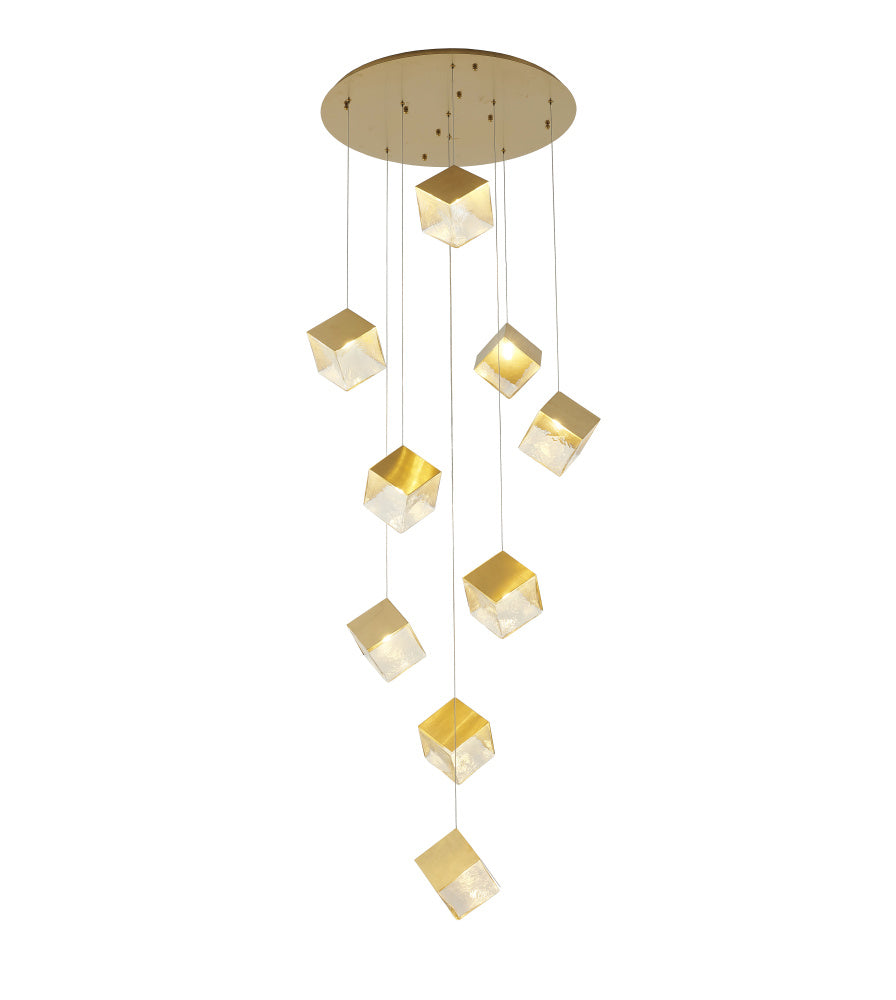 Round Satin Black Frame Chandelier