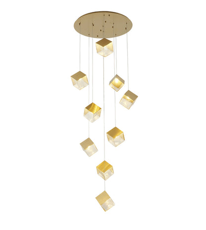 Round Satin Black Frame Chandelier