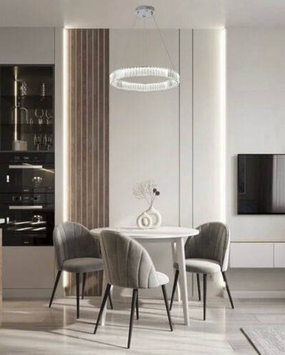 Clear Crystal Halo Chandelier With Chrome/Gold Hardware