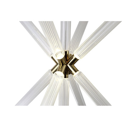 Gold Sputnik Clear Glass LED Chandelier
