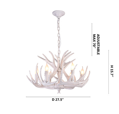 Faux White Antler Chandelier