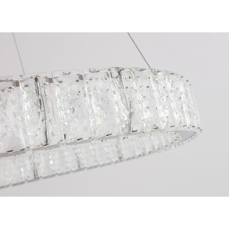 Clear Spotted Crystal Halo Ring Chandelier