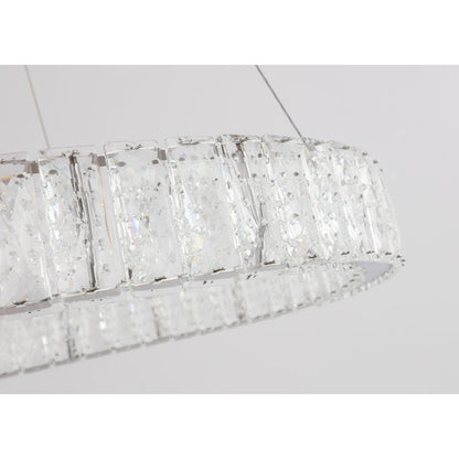 Clear Spotted Crystal Halo Ring Chandelier