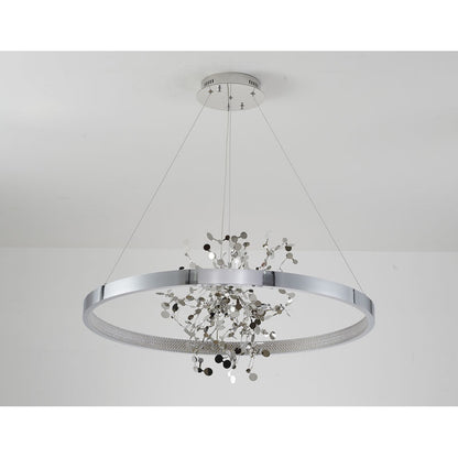 Ring LED Chandelier with Mirror Gold Sparkle