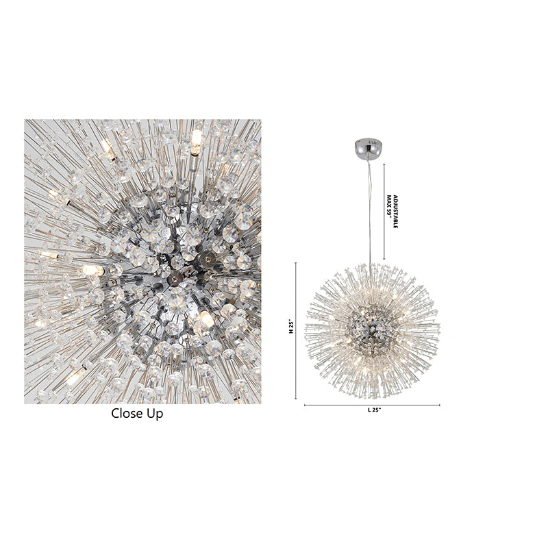 Sputnik Chandelier With Crystal Beaded