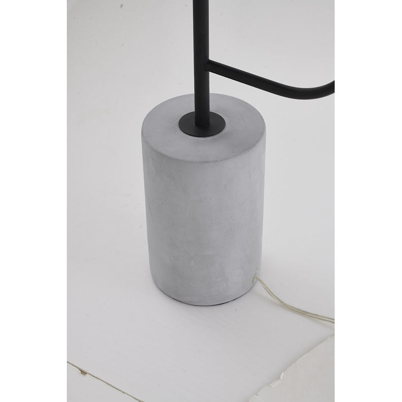 Matte Black Floor Lamp with Concrete Base