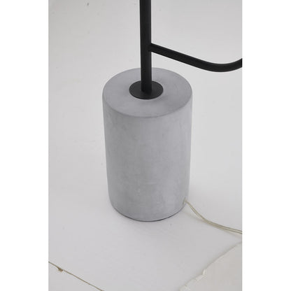Matte Black Floor Lamp with Concrete Base