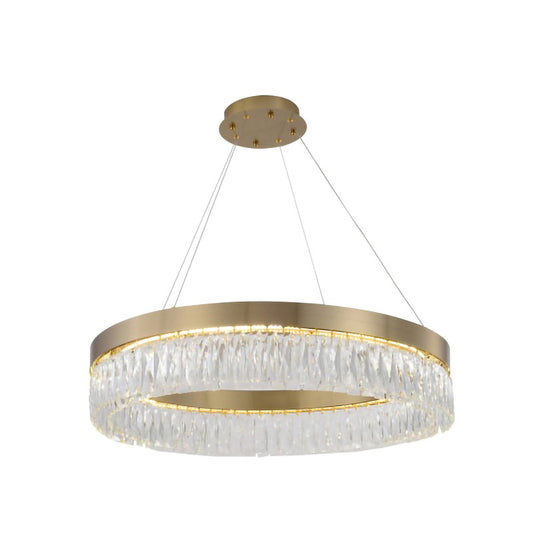 Round Gold LED Crystal Chandelier