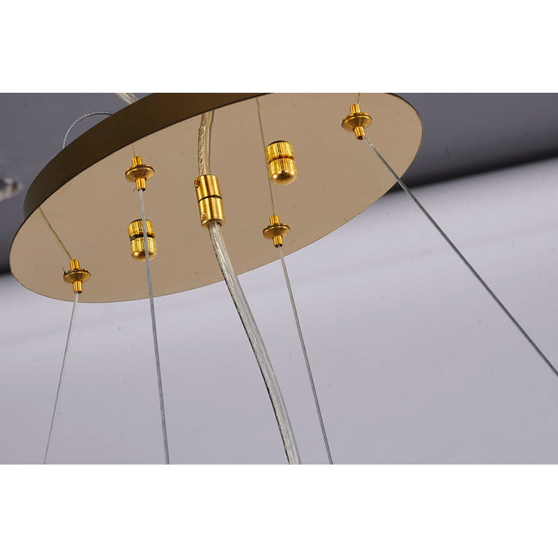 Gold Chandelier With Clear Hanging Crystal Beads