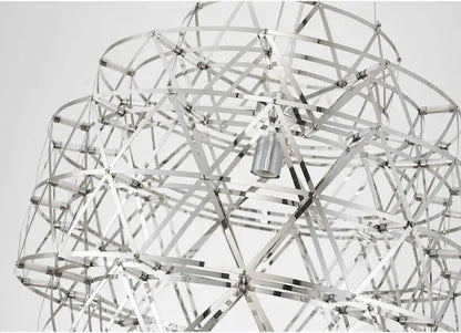 5 Tier 85-Light Dimmable Chrome Stainless Steel LED Chandelier