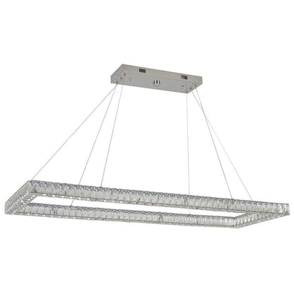 Triple Sided Clear Crystal Rectangular Shaped LED Chandelier