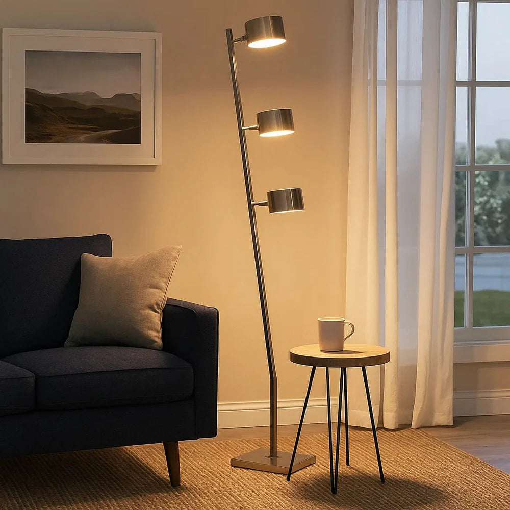 3 Drum Metal Shades Floor Lamp