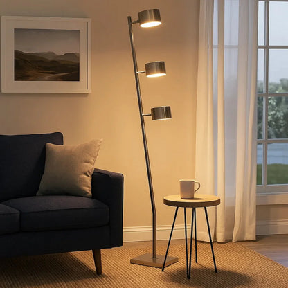 3 Drum Metal Shades Floor Lamp