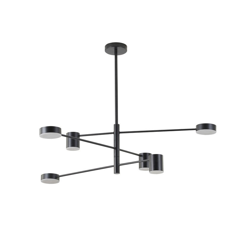 Three-Tier Black Metal LED Chandelier