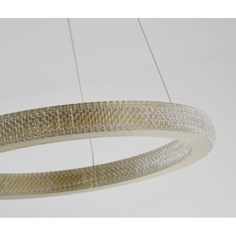 Sand Gold Halo LED Chandelier – 18"