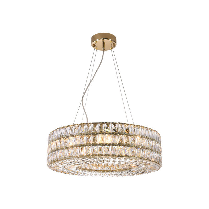 Triple Stacked Clear Crystal Halo Ring Chandelier