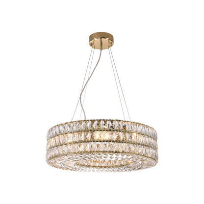Triple Stacked Clear Crystal Halo Ring Chandelier