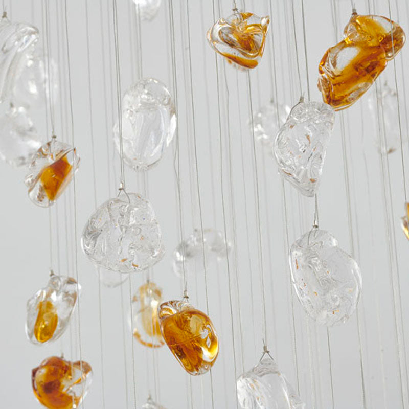 Flushed Chrome with Clear & Smoke Glass Hanging Stones