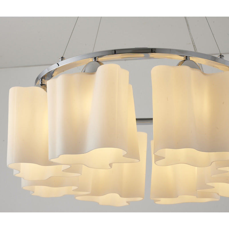 White Opal Glass Chandelier