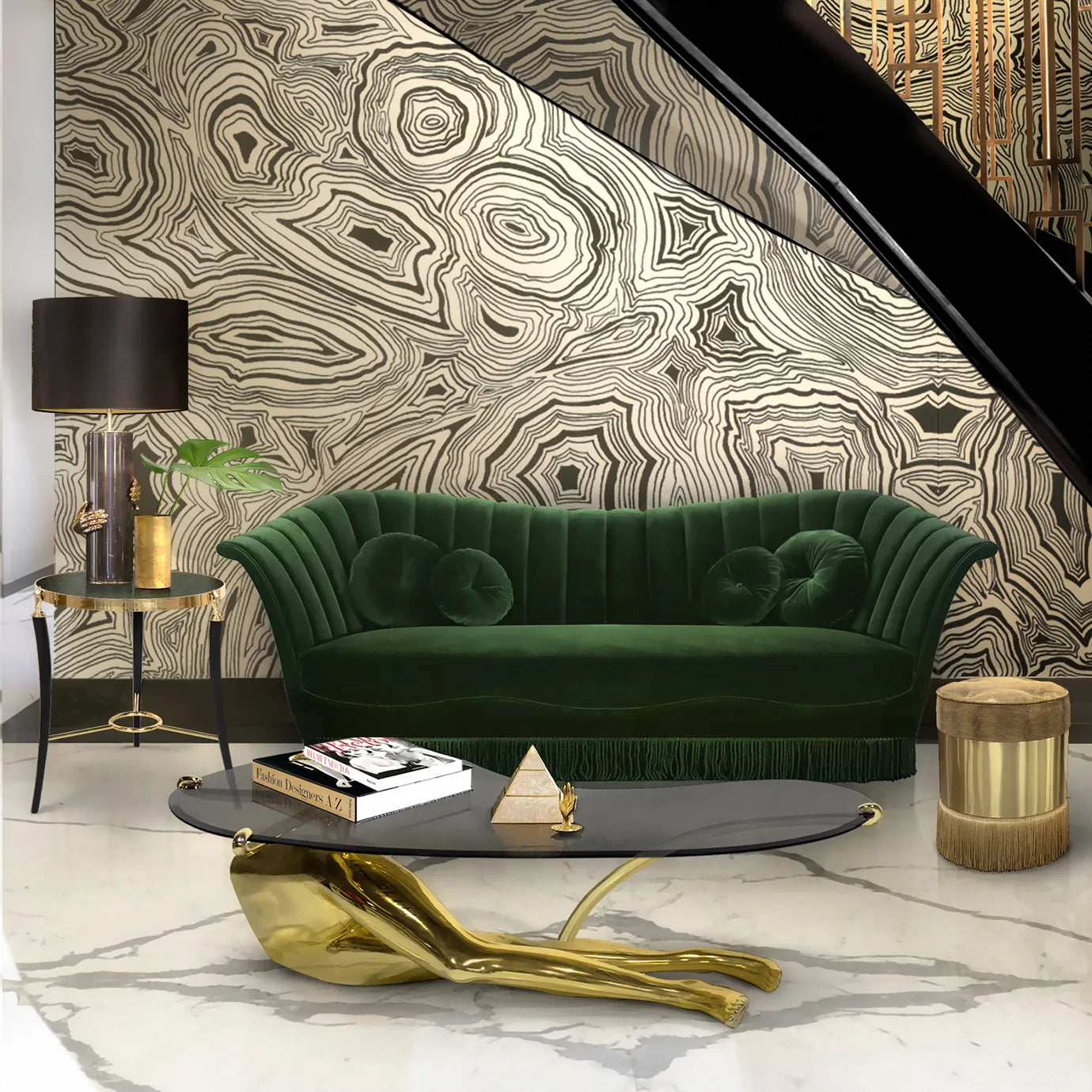 Tabu Polished Brass Coffee Table