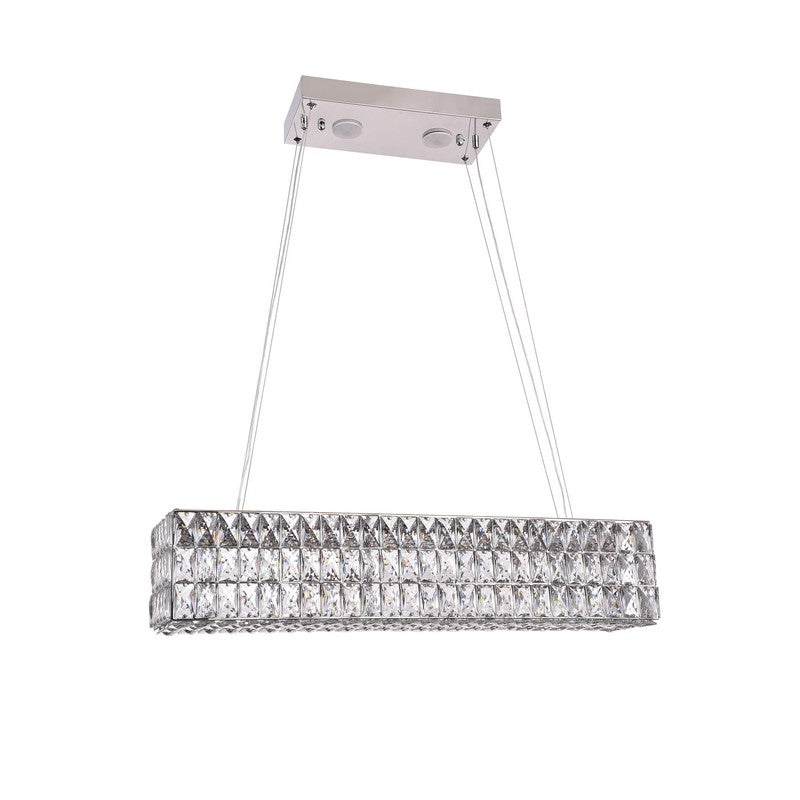 Rectangular Clear Crystal LED Chandelier