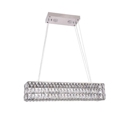 Rectangular Clear Crystal LED Chandelier
