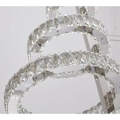 Five-Ring Chrome Crystal LED Chandelier