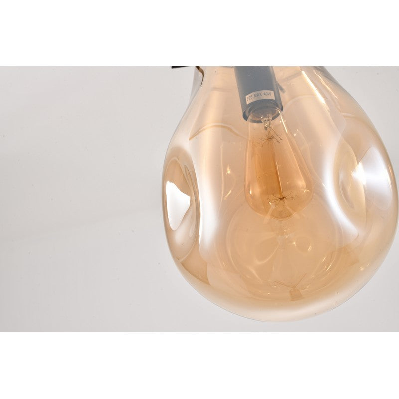 Dented Amber Jar Glass Pendant Light