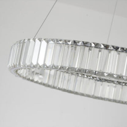 Clear Crystal Halo Chandelier With Chrome/Gold Hardware