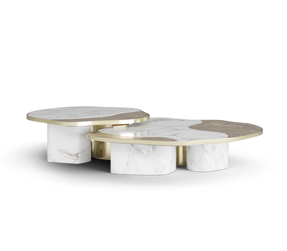 Opelia Calacatta Marble & Gold Center Table