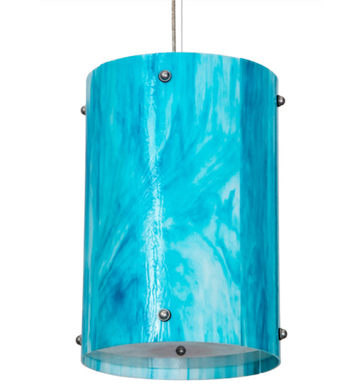 Deep Aqua Opalescent Glass Pendant with Statuario Diffuser by Meyda Lighting