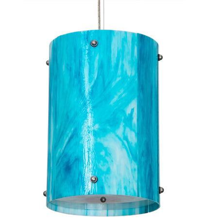 Deep Aqua Opalescent Glass Pendant with Statuario Diffuser by Meyda Lighting