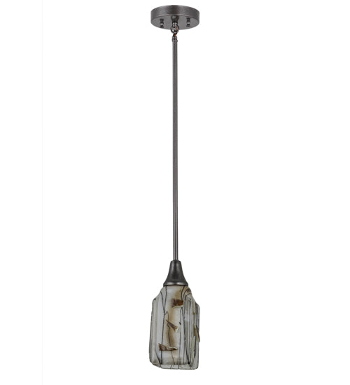 4.5"Sq Metro Fusion Licorice Draped Glass Mini Pendant by Meyda Lighting