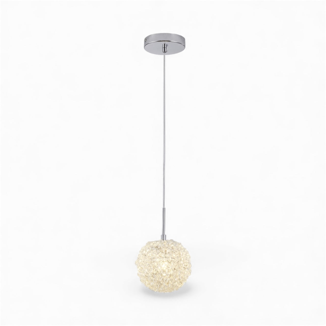 Crystal Beaded Ball Pendant Light in Chrome/Gold Finish