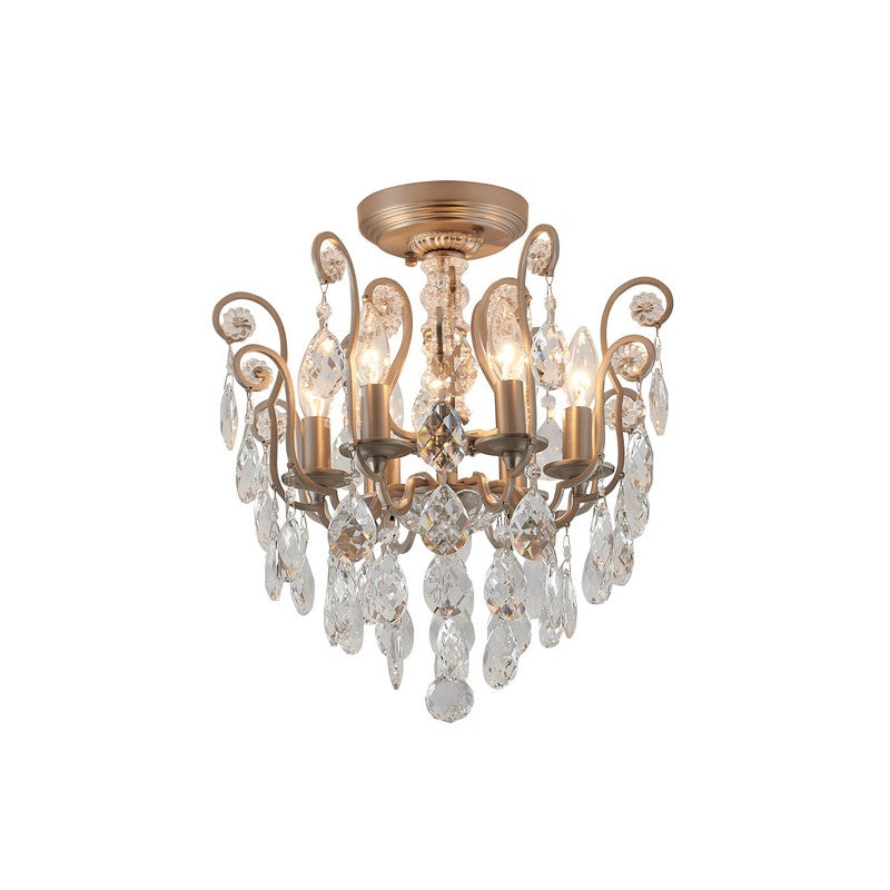 Clear Hanging Crystals with Metal Frame Chandelier